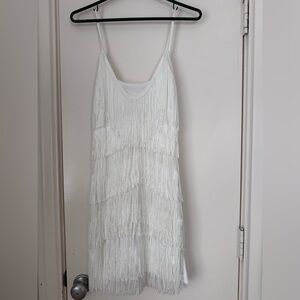 Flapper girl White Fringe Dress